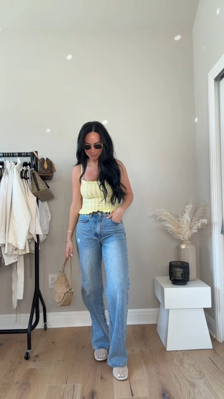 Putting together an easy spring outfit with a pop of yellow 💛 Obsessed with this Aritzia tank (yes, it’s sheer just layer it!) paired with my go-to denim + a light jacket.

Everything is on my LTK!
I’m 5’7, 145 lbs, 32DD • small tops/jacket • 27 tall jeans (everything TTS)



@Aritzia spring outfit, spring outfit ideas, easy outfit, casual spring outfit, everyday outfit, ootd, spring style, effortless outfit, yellow tank top, Aritzia tank, sheer tank top, layering top, spring layering, denim outfit, Aritzia denim, high rise jeans, light jacket outfit, spring jacket, suede jacket, casual denim look, minimal chic, neutral outfit with color, elevated casual, clean girl outfit, cool girl style, capsule wardrobe, closet staples, simple outfit ideas, what to wear spring, how to style a tank top, how to style denim, easy everyday outfits, casual outfit ideas, spring outfits 2026

#LTKgrwm #LTKU #LTKootd