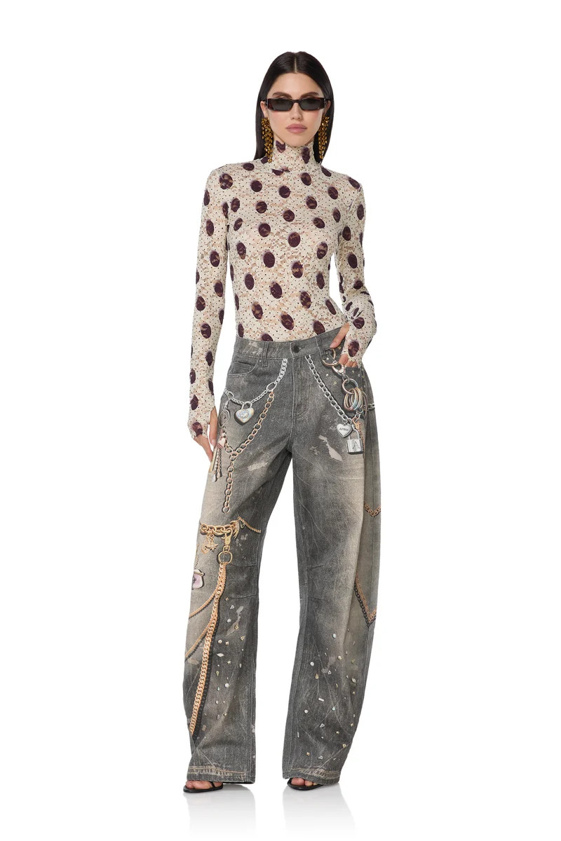Zadie Lace Top - Cafe Blur Dot | ShopAFRM