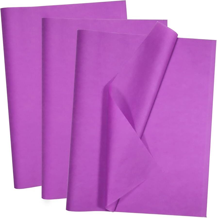 Artdly 100 Sheets Purple Tissue Paper 14 x 20 Inches Recyclable Purple Wrapping Paper Bulk for We... | Amazon (US)