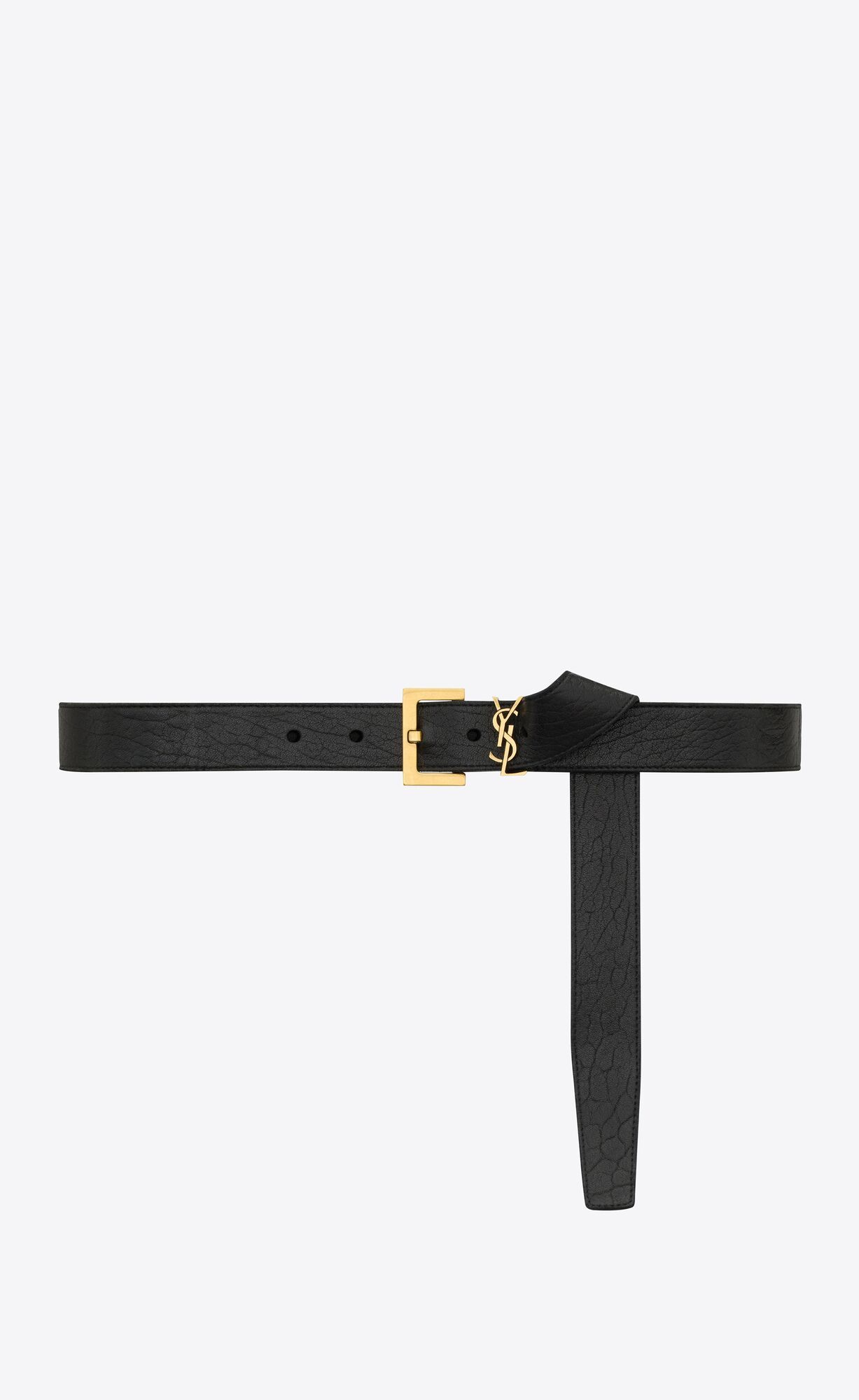belt featuring an adjustable square buckle and CASSANDRE loop. | Saint Laurent Inc. (Global)