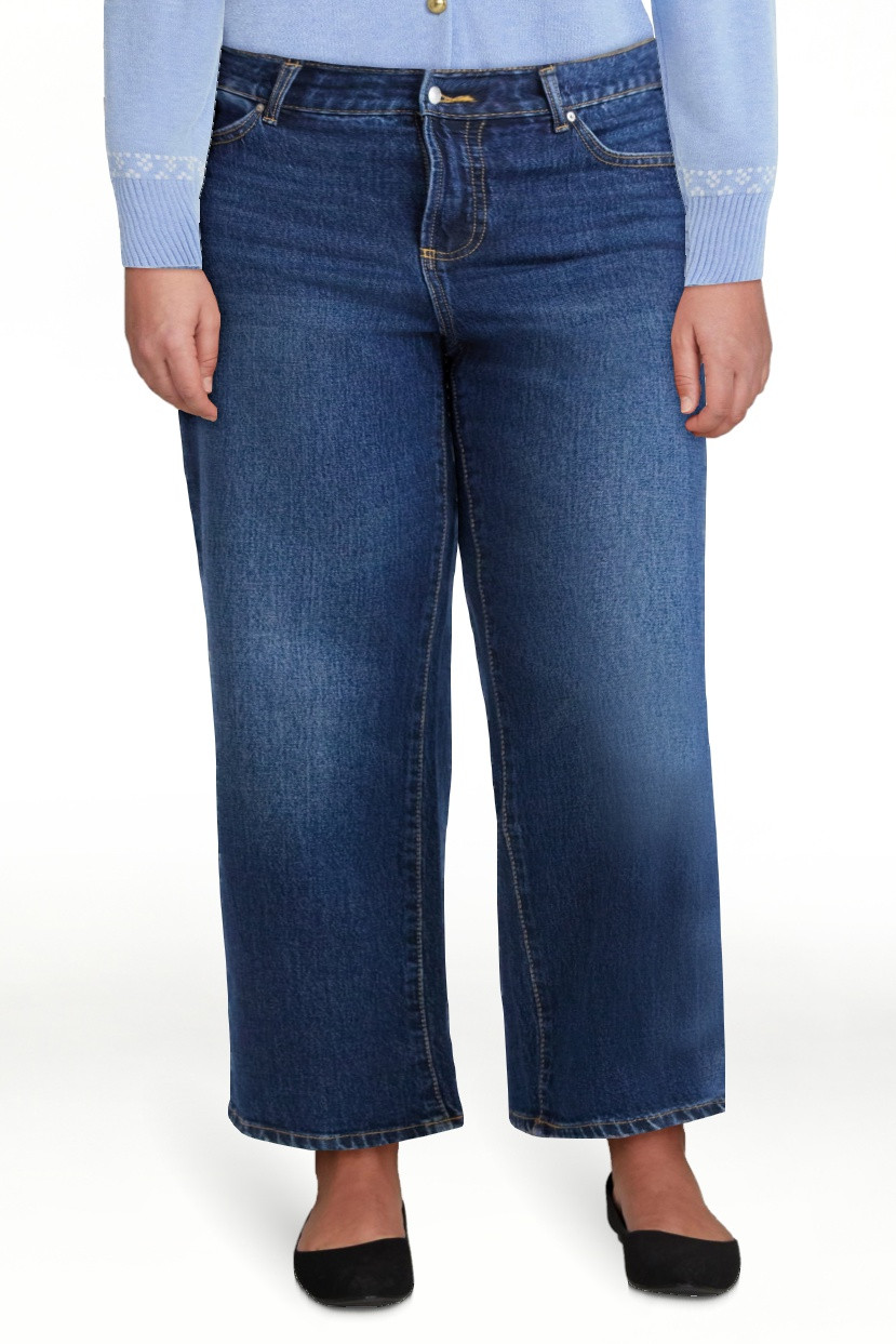 Free Assembly Jeans Tobilleros Relajados de Tiro Medio para Mujer, Entrepierna de 27.5", Tallas 0... | Walmart (US)