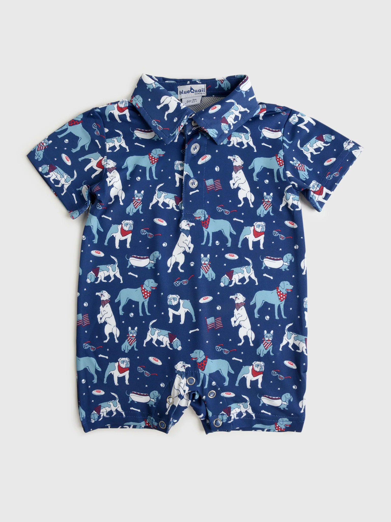 BLUE QUAIL
                      
                     Baby Boys' Polo Romper | Saint Bernard