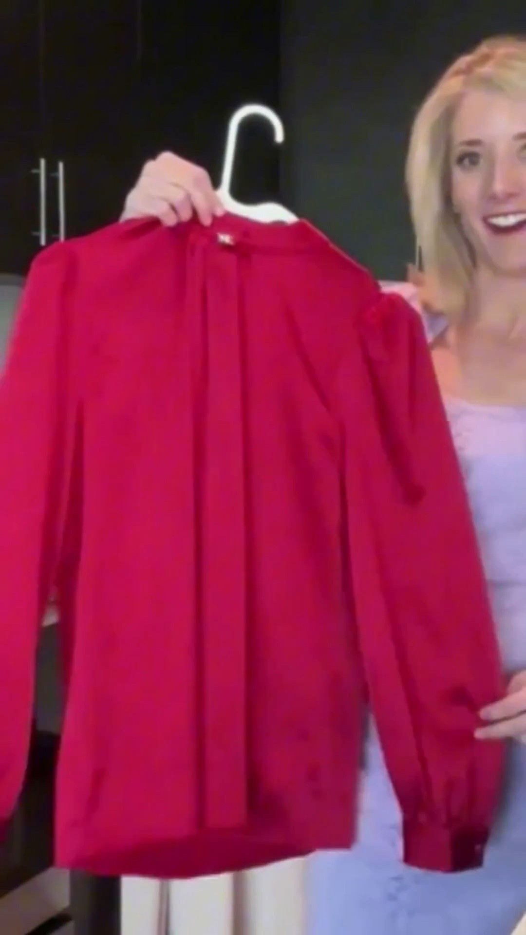 Stunning blouse to wear now and save for year round wear! Perfect for work and or tucked into high waist pants for a dinner party. Lovely button details. Designer looking! Choose a neutral color via. My red color for more wear. Durable and machine wash. Line dry. Wash w darks careful lol if u get red like me  

#LTKWorkwear #LTKStyleTip #LTKFindsUnder50