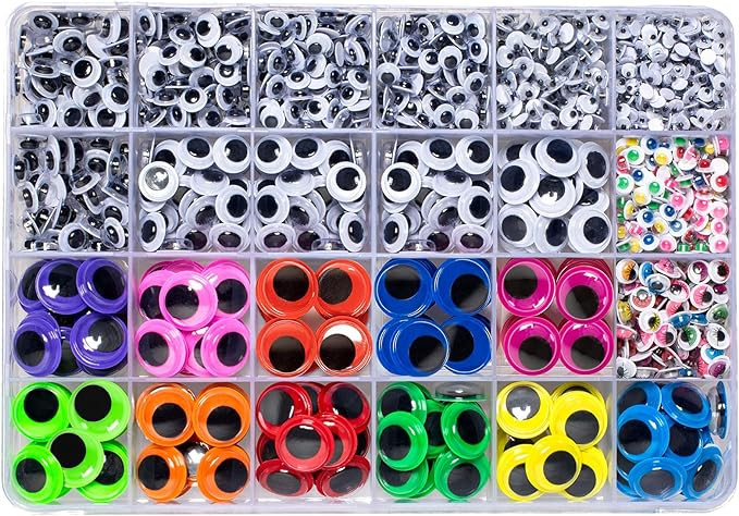 1700pcs Googly Wiggle Eyes Self Adhesive, for Craft Sticker Eyes Multi Colors and Sizes for DIY b... | Amazon (US)