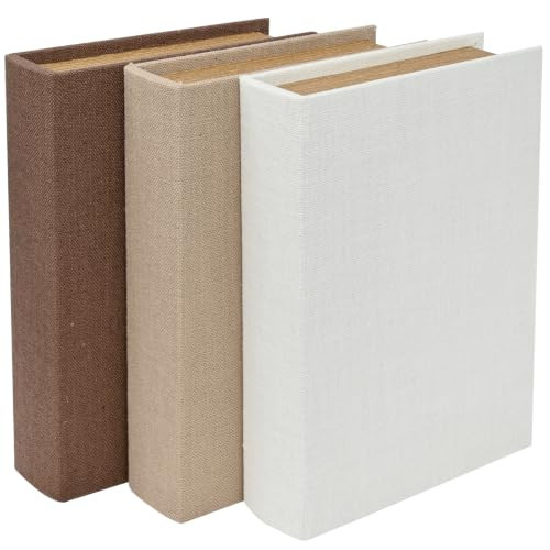 Decorative Linen Faux Book Storage Box Neutral Decorative Book Accent,12" | Amazon (US)