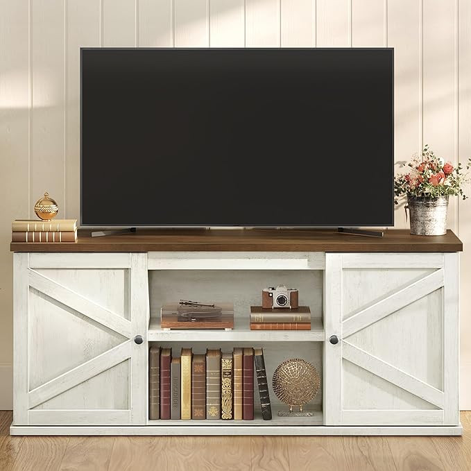 VASAGLE Farmhouse TV Stand for TVs up to 65 Inches, Entertainment Center with Storage Cabinets an... | Amazon (US)