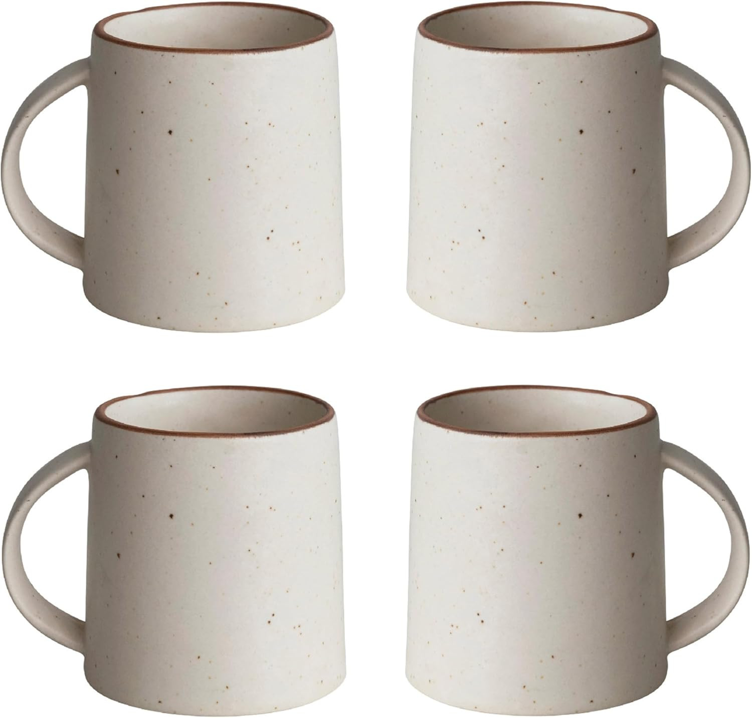 Creative Co-Op Speckled Stoneware, Set of 4, Ivory and Brown Mug | Amazon (US)