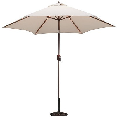 Tropishade 9' Round Lighted Patio Umbrella Cream | Target