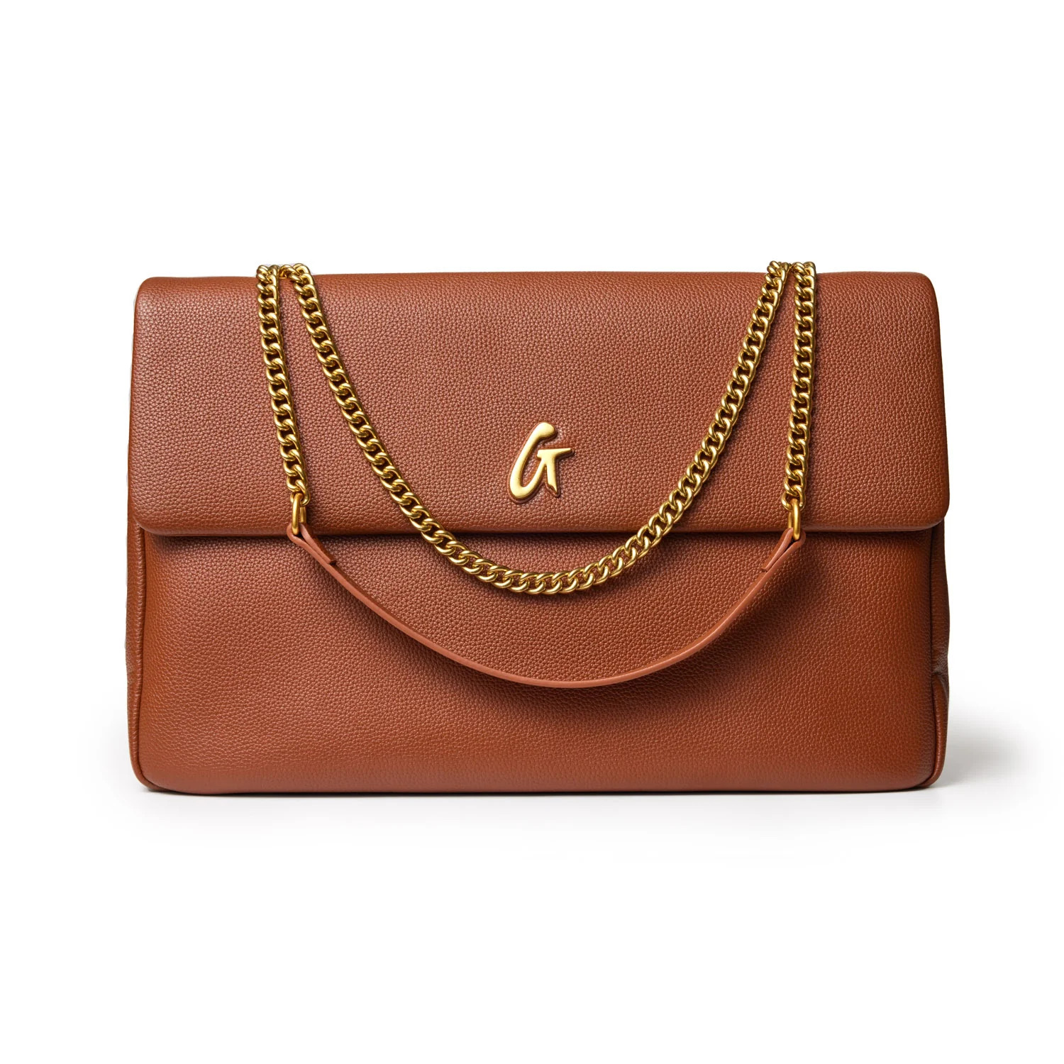 XL PEBBLE FLAP BAG - BROWN | Glam-Aholic Lifestyle
