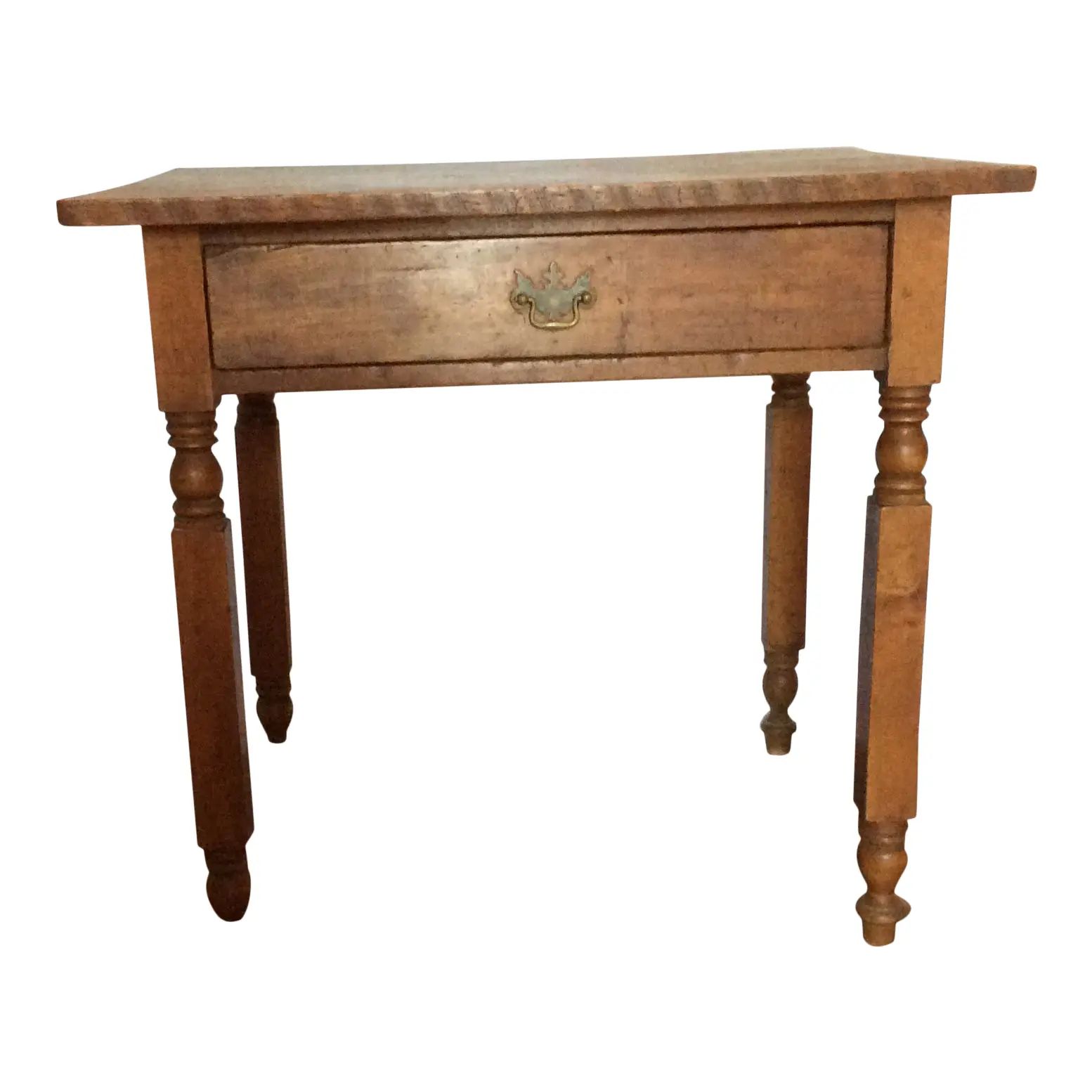 Primitive American Pine Table With Drawer | Chairish