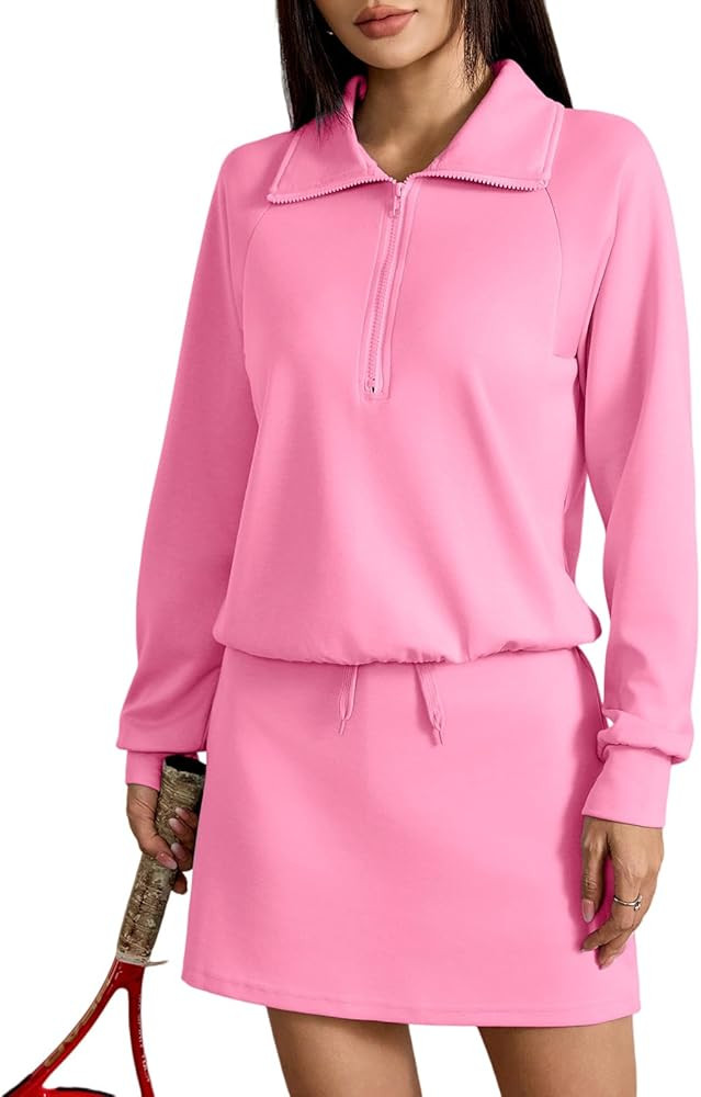 Women's 2 Piece Skirt Sets Half Zip Sweatshirt Matching Set Athletic Tennis Skorts Tracksuit Loun... | Amazon (US)