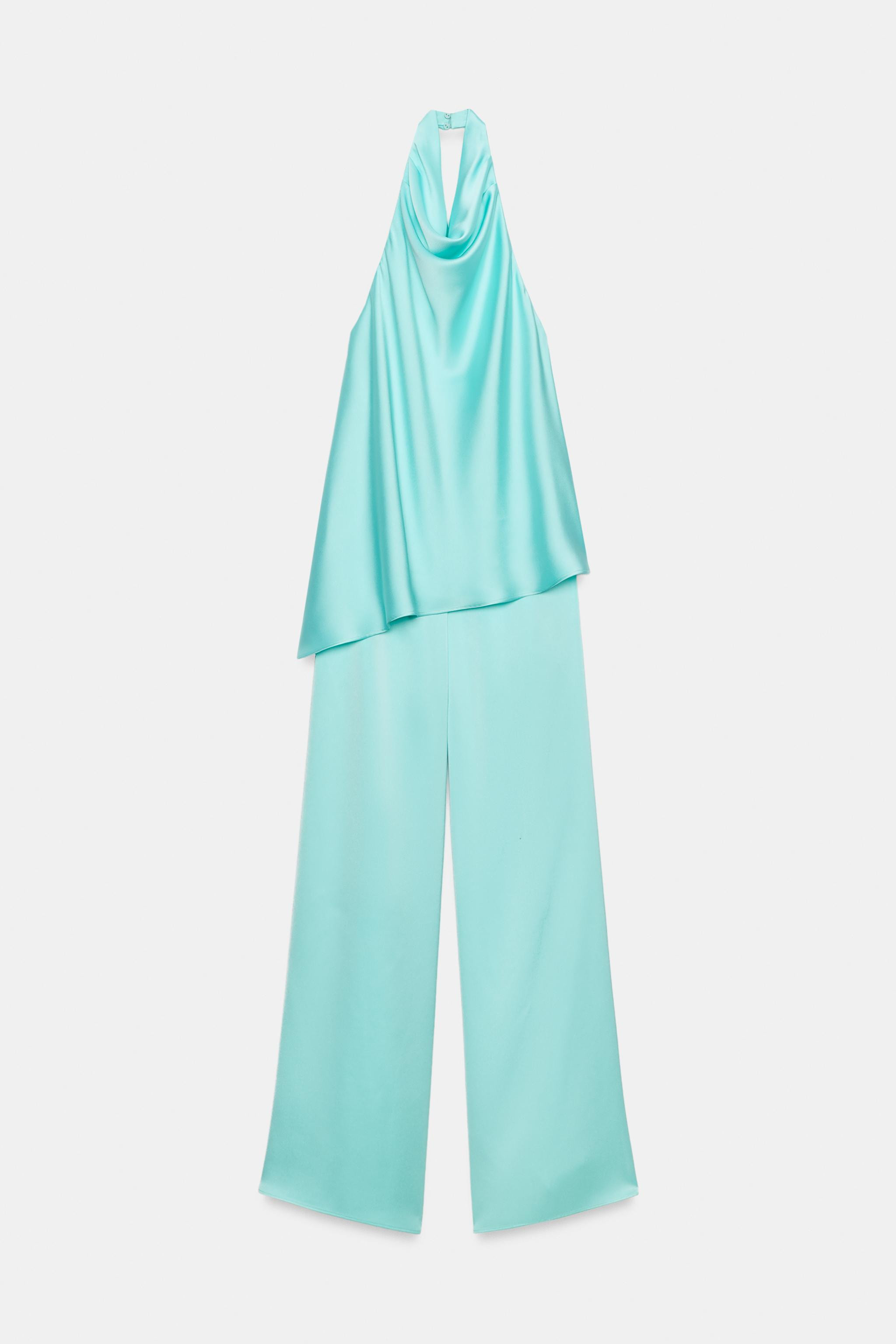 SATIN HALTER JUMPSUIT | Zara UK