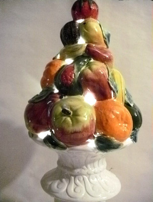 ITALIAN MAJOLICA FRUIT TREE LAMP SHADE CENTERPIECE 12" HIGH TOPIARY SCULPTURE | eBay | eBay US