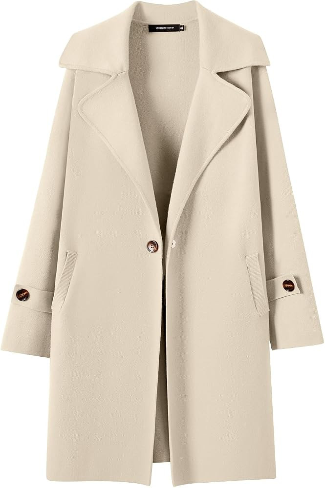 MEROKEETY Women's Long Sleeve Lapel Blazer Coatigan Winter Knit Classy Sweater Jacket Coats | Amazon (US)