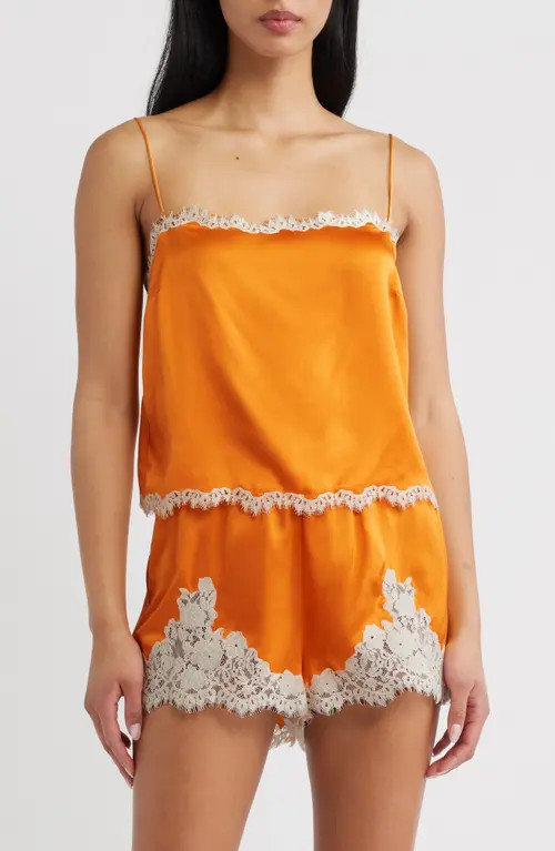 DÔEN Loure Lace Camisole in Tangerine at Nordstrom, Size X-Small | Nordstrom