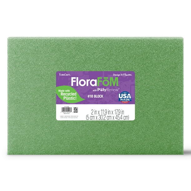 FloraCraft FloraFōM Block 2 inch x 11.9 inch x 17.9 inch Green - Walmart.com | Walmart (US)