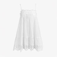 The Bexley Dress - White Voile with Lace Trim | Hill House Home US