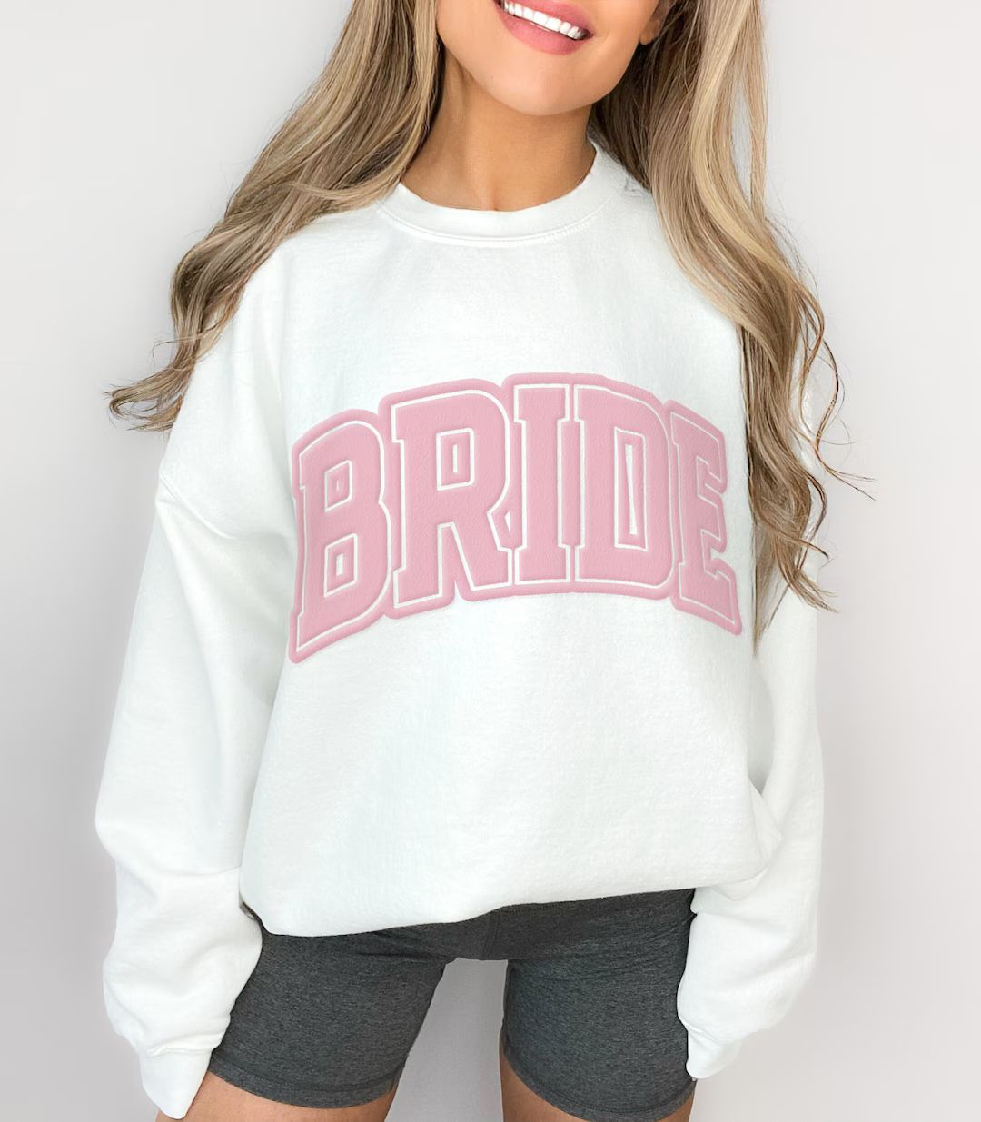 Bride Varsity Sweatshirt. Bachelorette Unisex Pullover. Gift for Bride Coastal Vibe Y2K Theme Cla... | Etsy (US)