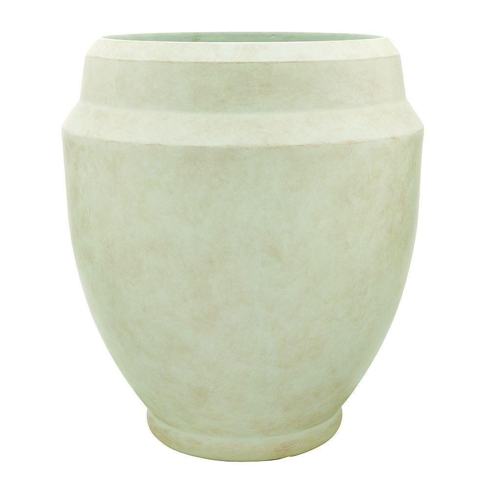 Southern Patio Monroe 22 in. x 23.62 in. Antique White Resin Composite Planter-HDP-033684 - The H... | The Home Depot