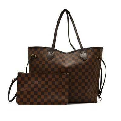 Louis Vuitton  Damier Ebene Neverfull MM With Pouch | eBay US