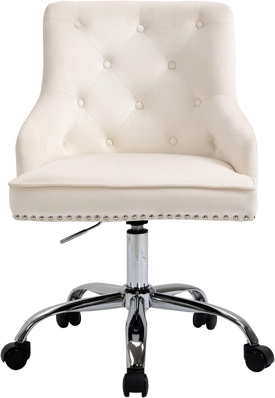 Home Office Chair, Velvet Office Chair,Swivel Adjustable Accent Vanity Chair with Arms Nailhead T... | Amazon (US)