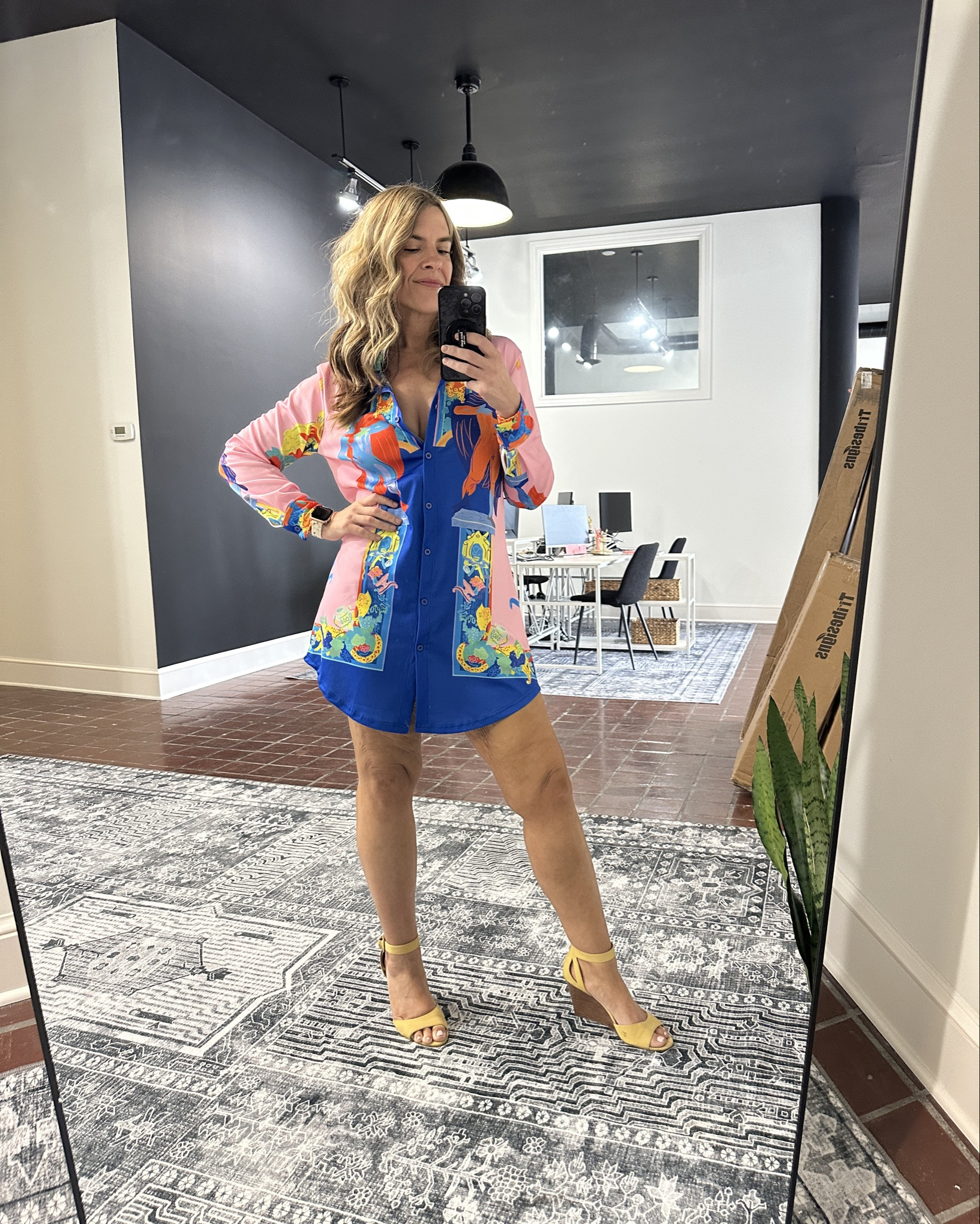 I am loving this print, it's so colorful and the shirt dress material is stretchy and soft  

#LTKStyleTip #LTKParties #LTKFindsUnder50