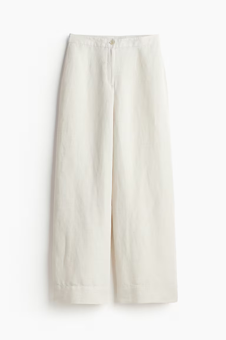 Linen-blend trousers | H&M (UK, MY, IN, SG, PH, TW, HK)