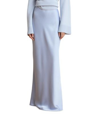 Lauren Ralph Lauren Women's Satin Charmeuse Maxi Skirt - Icy Blue | Macy's