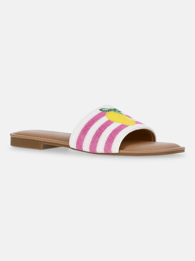 No Boundaries Women's Beaded Slide Sandals | Walmart (US)