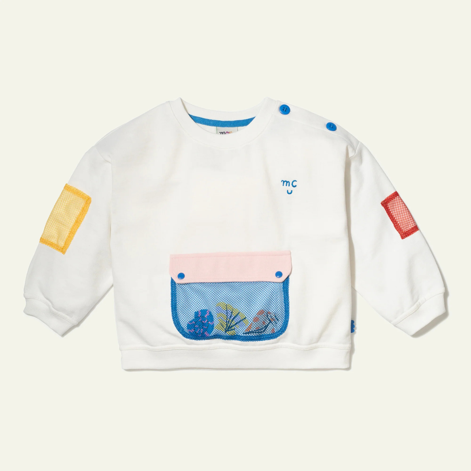 Recycled Cotton Natural Pocket Kid Sweatshirt | Mon Coeur