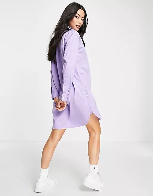 Polo Ralph Lauren x ASOS exclusive collab shirt dress in lavender | ASOS (Global)