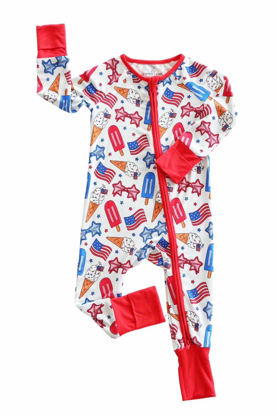 Convertible Zip Romper | Red, White & Cool | Caden Lane