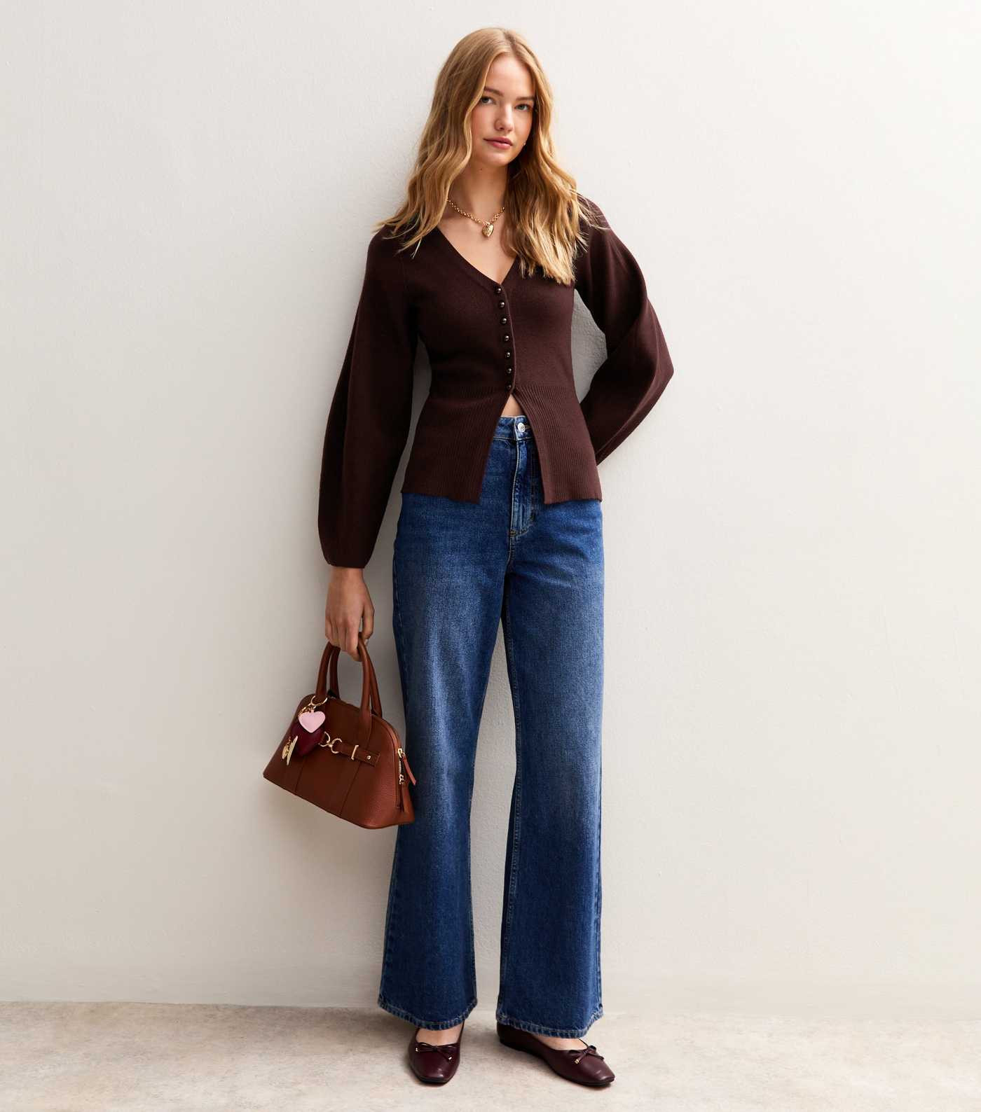 Dark Purple Compact Knit V Neck Cardigan | New Look | New Look (UK)