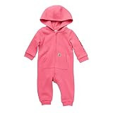 Carhartt baby girls Knit Long Sleeve Hoodneck Coverall Overalls, Pink Lemondade, 3 Months US | Amazon (US)