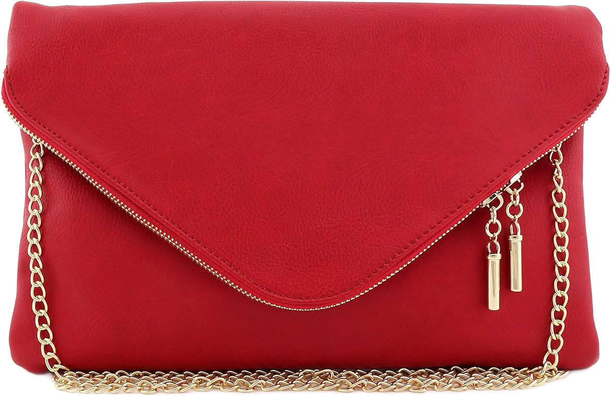 FashionPuzzle Large Envelope Clutch Bag with Chain Strap (Oversize) | Amazon (US)