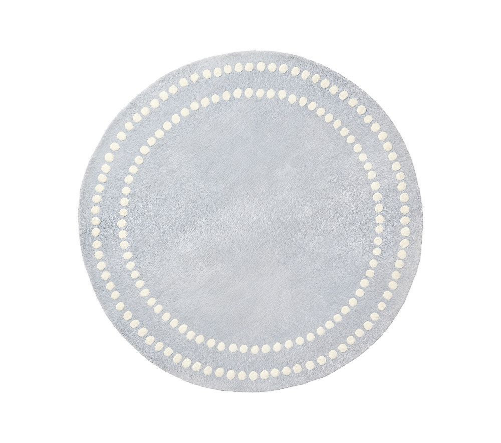 Custom Pearl Dot Rug, 5 FT Round, Chambray Blue | Pottery Barn Kids