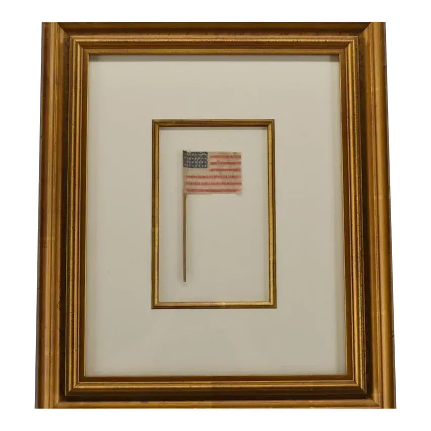 Antique 38 Star American Flag Parade Flag | Chairish