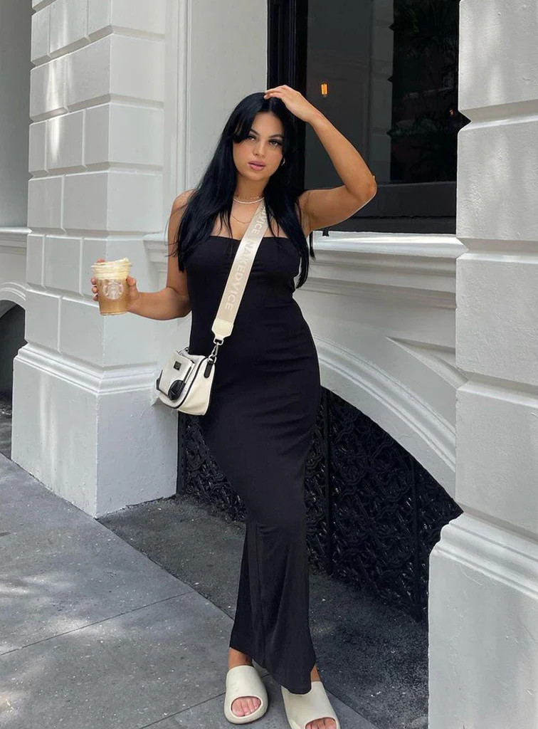Charm Strapless Maxi Dress Black | Princess Polly AU