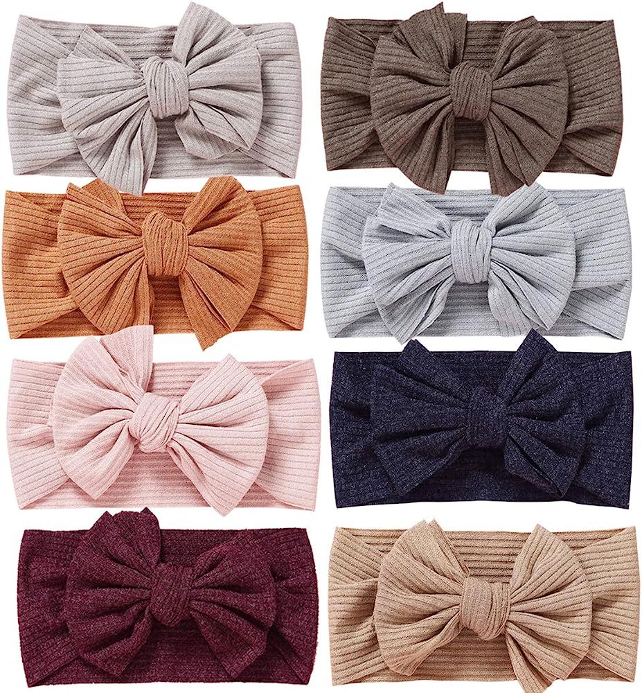 Baby Girl Headbands and Bows Girls Hair Elastic Bow Tie Bands - Infant Toddler Newborn Girl Hair ... | Amazon (US)