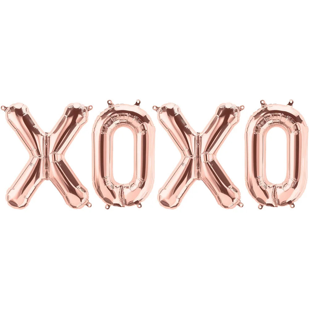 16 inch Xoxo - Letters Kit (Air-Fill Only) Foil Mylar Balloon - Rose Gold - Party Supplies Decora... | Walmart (US)