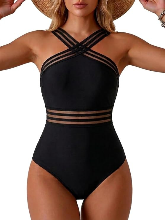 Tempt Me Women Crisscross One Piece Swimsuit Tummy Control Bathing Suit Front Crossover Swimwear | Amazon (US)