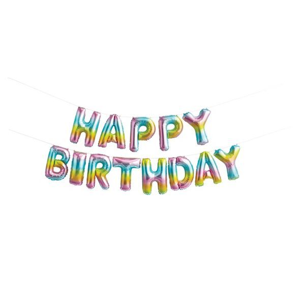 Happy Birthday Pastel Rainbow Balloons - Spritz™ | Target