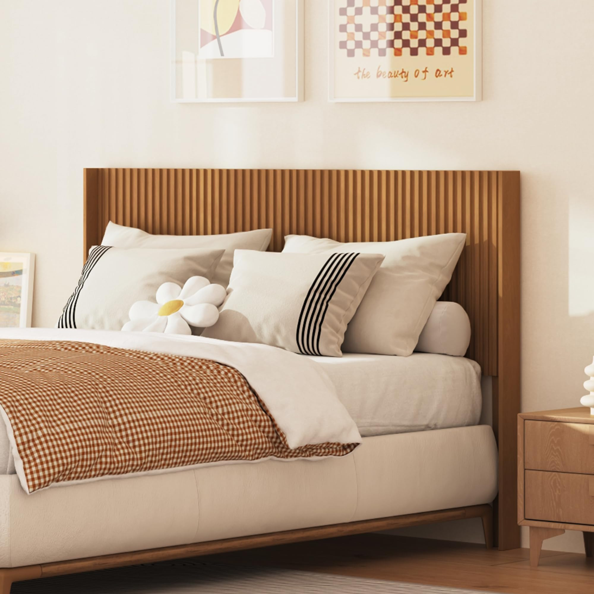 COCO DESIGN Queen Size Headboard Only, 64.3" Wide Headboard, Mid Century Modern Farmhouse Boho He... | Amazon (US)