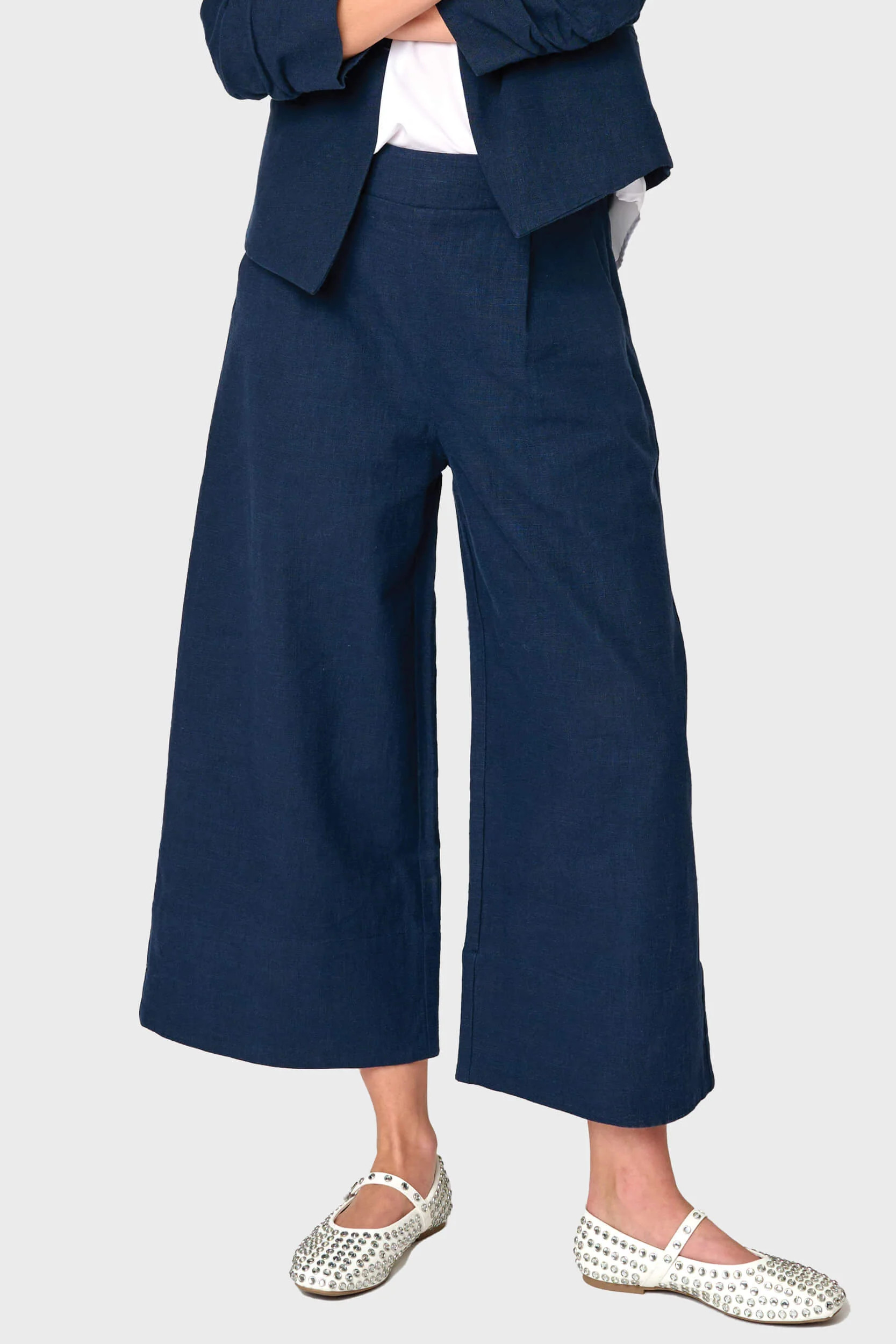 Wide Hem Cropped Linen Pants | Women’s Pull-On Summer Pants | Gibsonlook