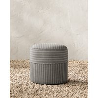 Haviland Upholstered Ottoman Gray Stripe Perennials | McGee & Co. (US)