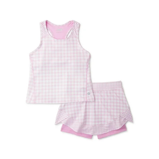 Avia Girls Active Racerback Tank Top and Skort, 2-Piece Set, Sizes 4-18 & Plus - Walmart.com | Walmart (US)
