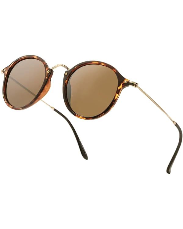 DTIUGUTAE Retro Round Sunglasses for Women Men UV400 Polarized Vintage Classic Small Circle Style... | Amazon (US)