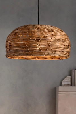 Diamond Weave Rattan Pendant | Anthropologie (US)
