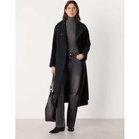 Whistles Pure Wool Belted Funnel Neck Wrap Coat Black | Marks & Spencer (UK)