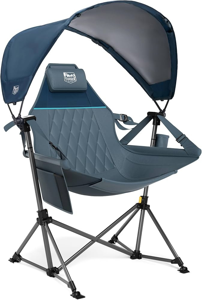 TIMBER RIDGE Oversized Hammock Camping Chair with Canopy, 400Lbs Load, Blue | Amazon (US)